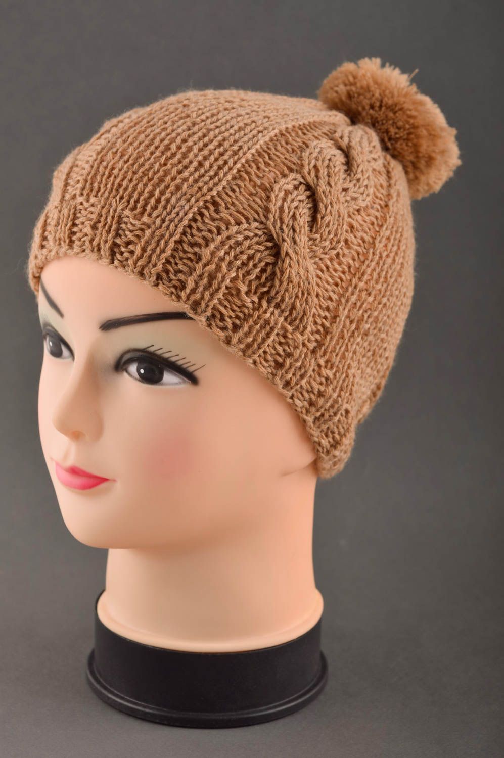Bonnet hiver fait main Chapeau laine Vêtement enfant fille tricot original photo 1