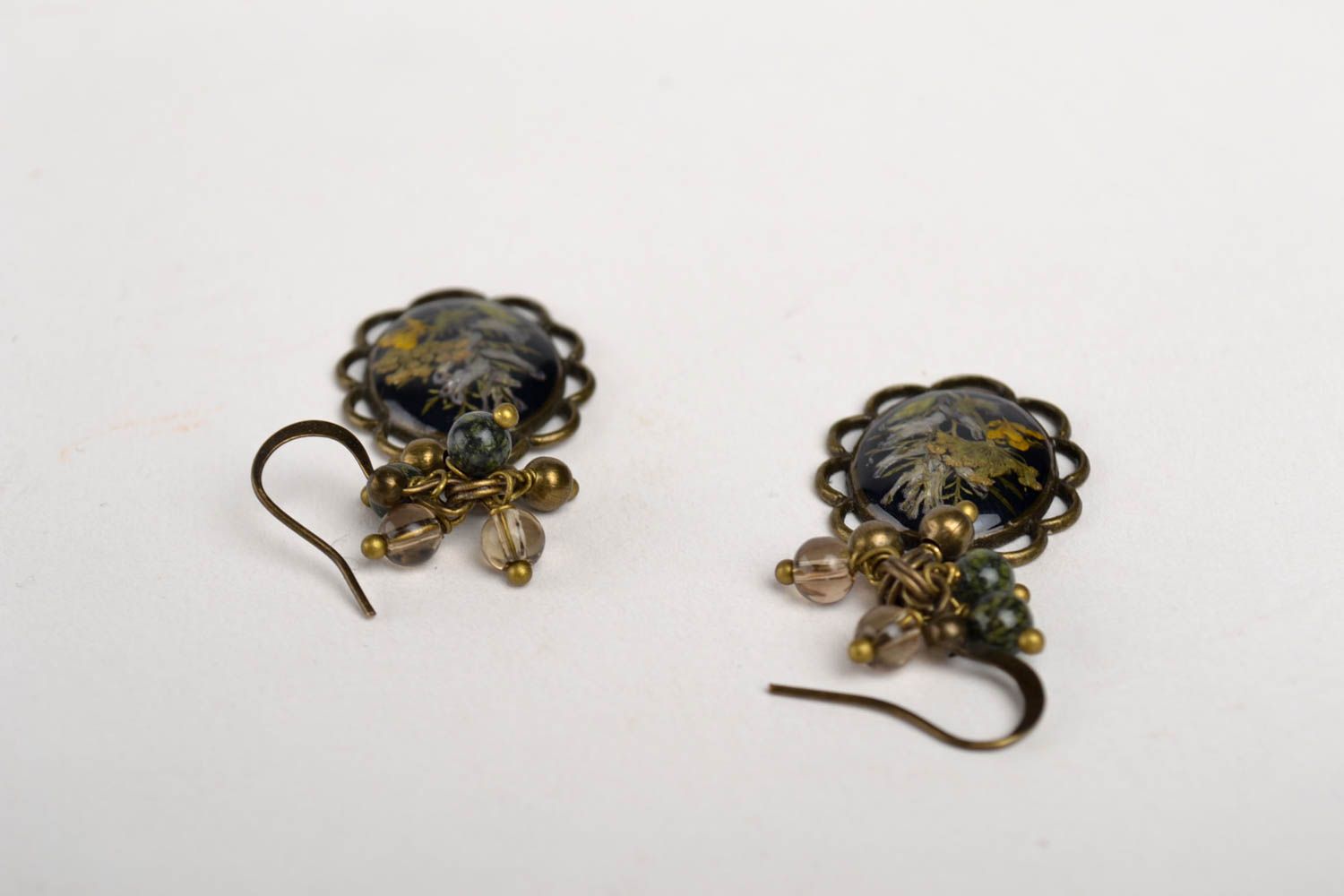 Handmade earrings with charms unusual beautiful earrings stylish jewelry photo 4