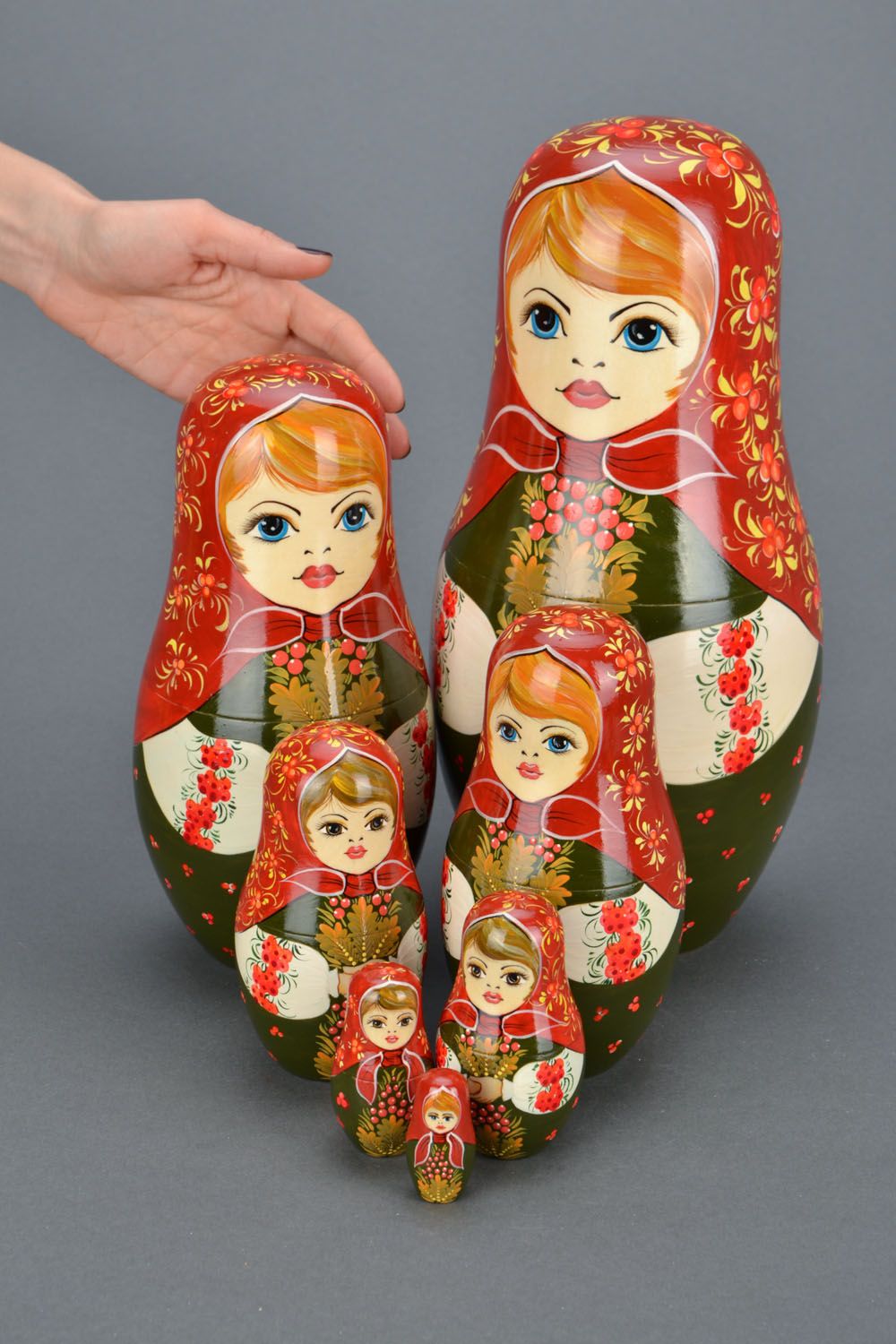 Nesting doll with oil painting photo 2