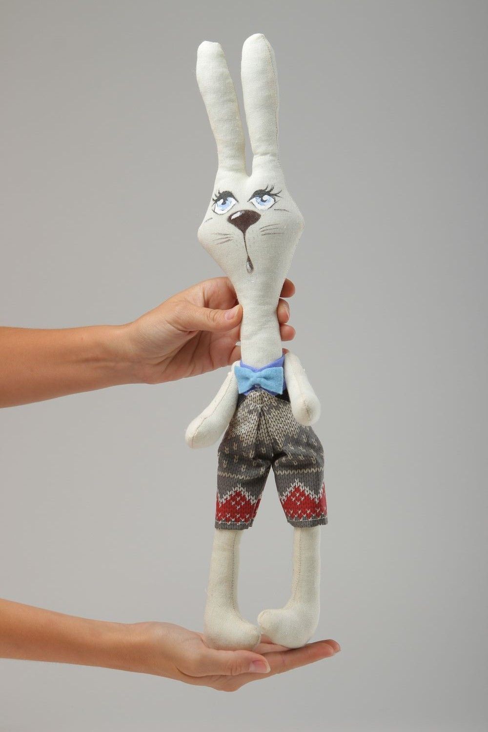 Designer textile toy handmade lovely bunny unusual beautiful accessories photo 2