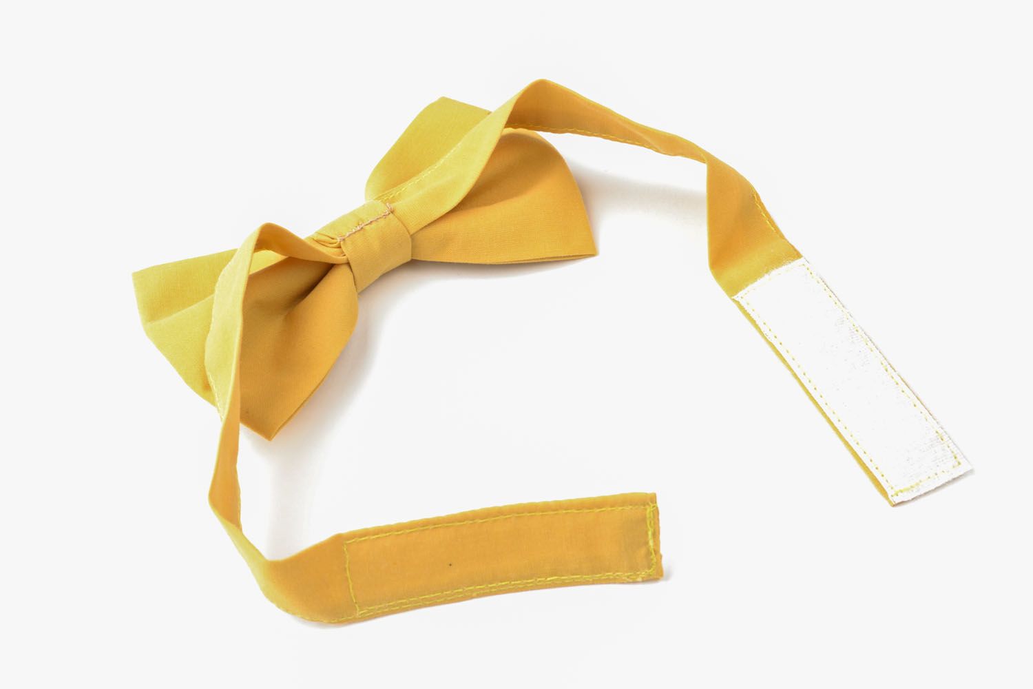 Textile mustard bow tie photo 5