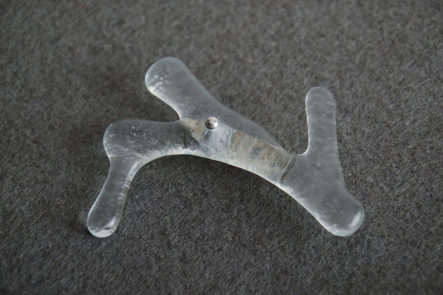Broche en verre fusing faite main en forme de branche transparente pour femme photo 1