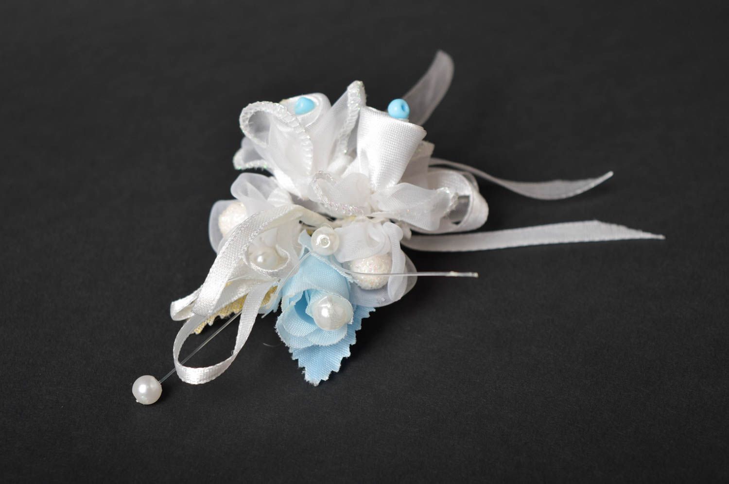 Boutonnière fleur fait main Accessoire mariage original design Cadeau homme photo 2