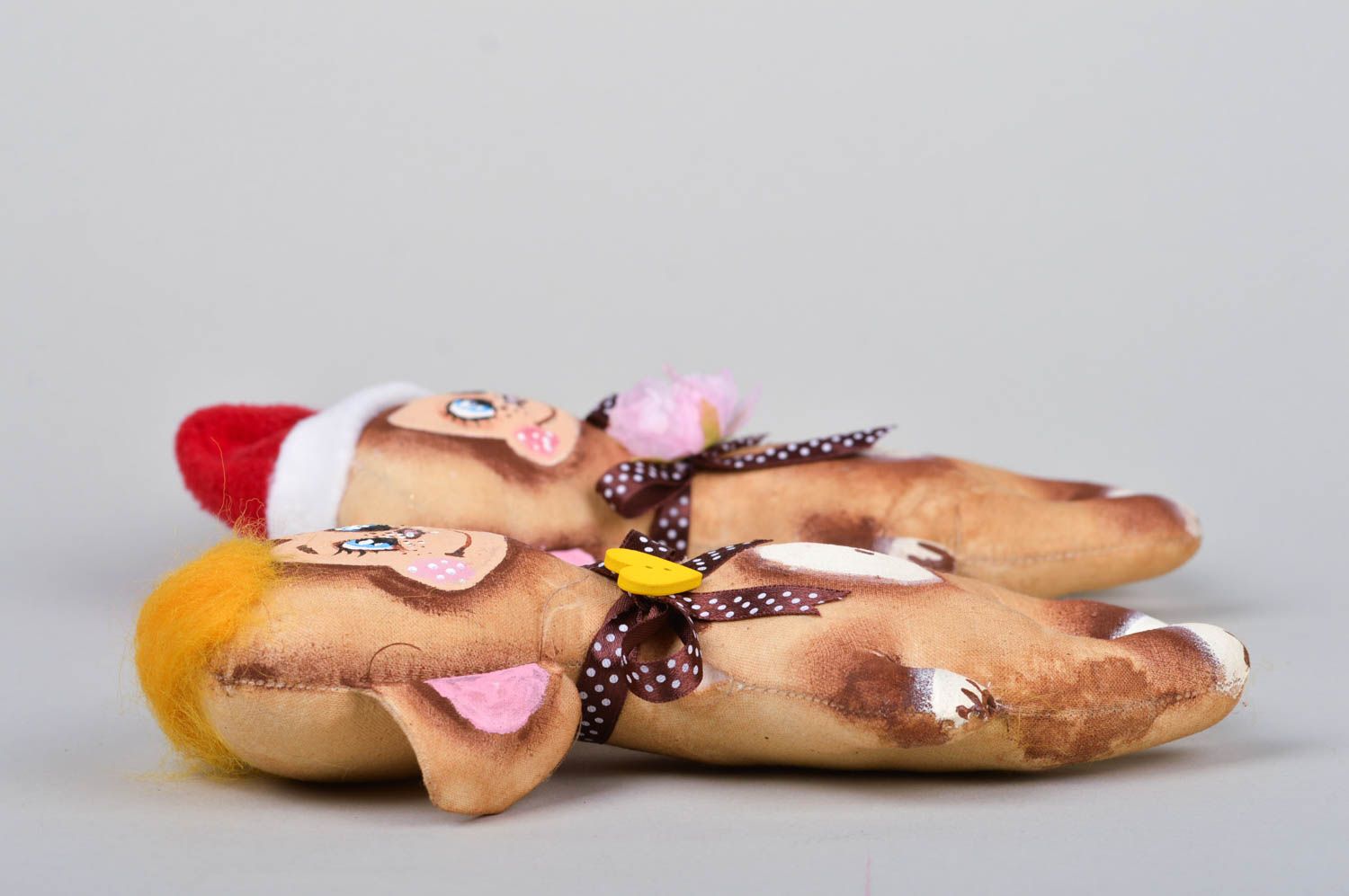 Conjunto de juguetes artesanales muñecos de peluche regalo original Monos	 foto 4