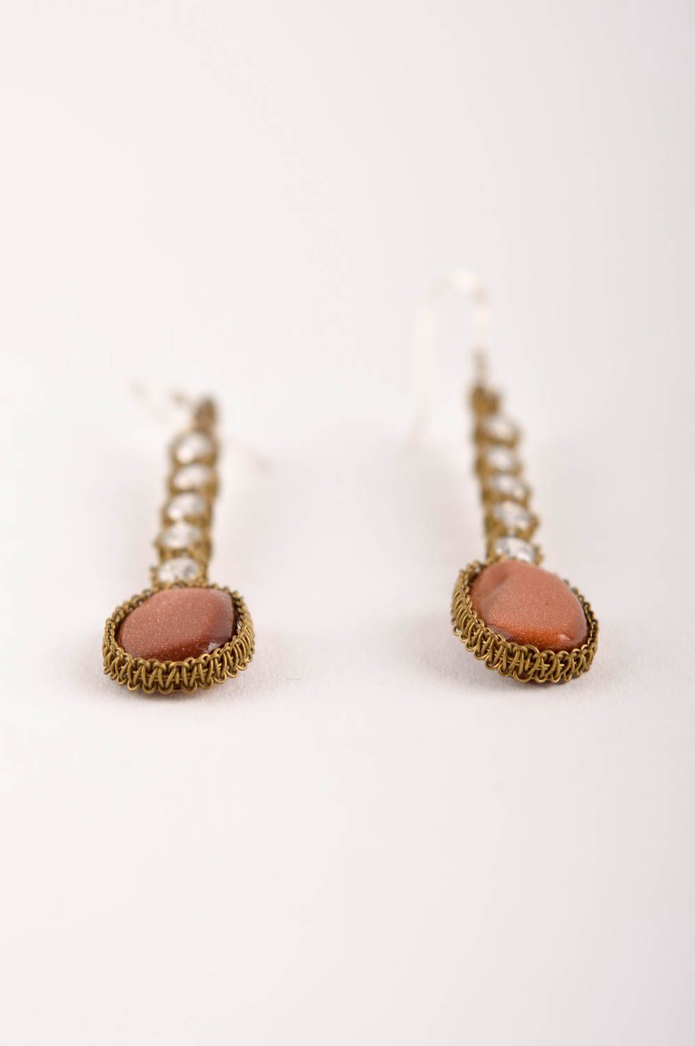 Handmade designer female earrings unusual dangling earrings elegant jewelry photo 4