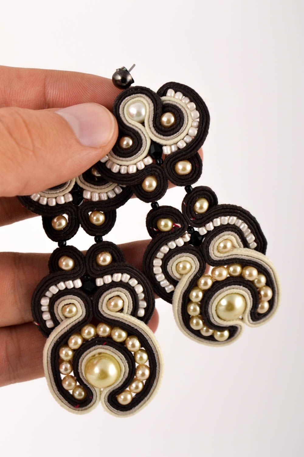 Handmade designer earrings with charms unusual cute earrings stylish accessory photo 5
