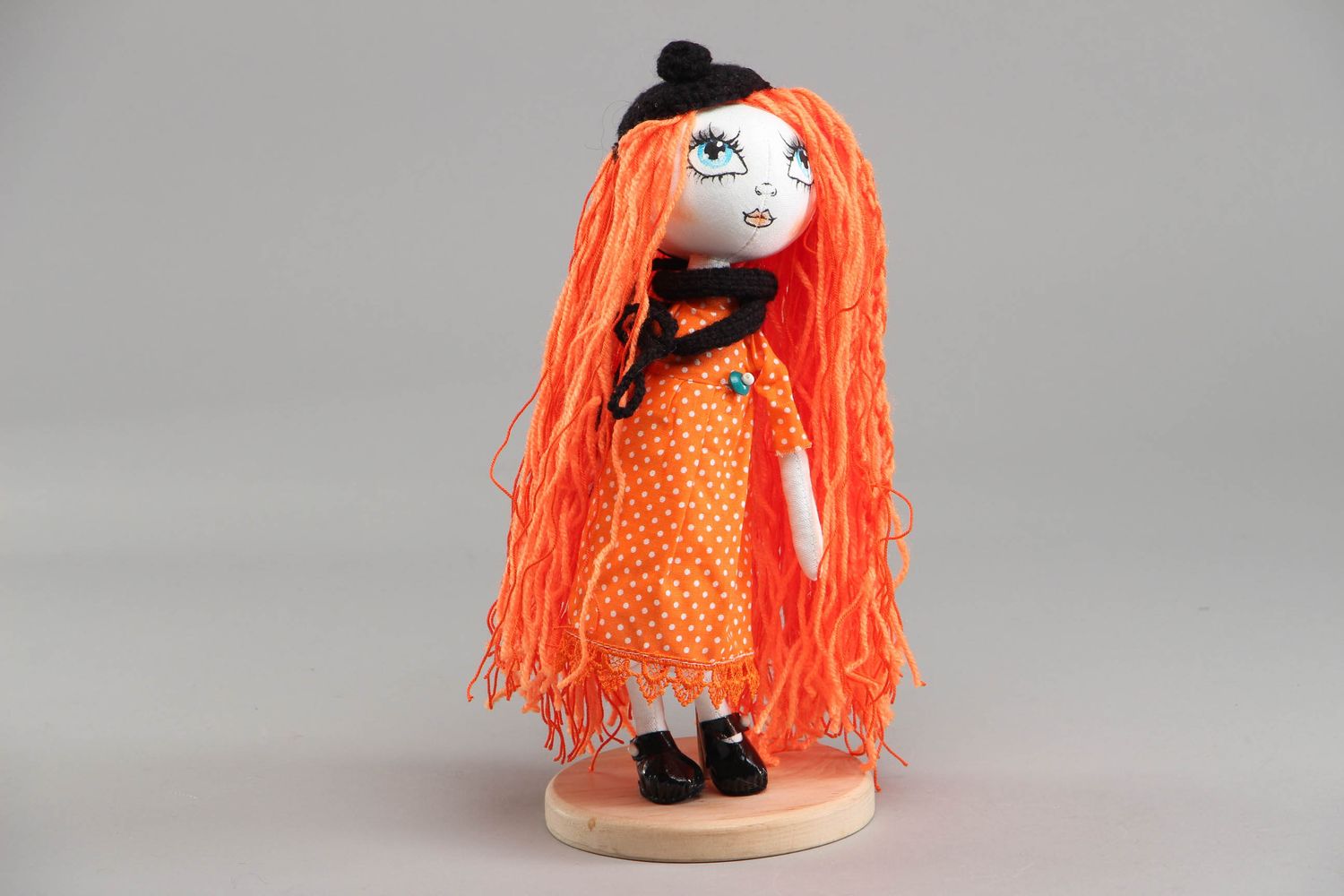 Handmade collectible doll with long hair photo 1