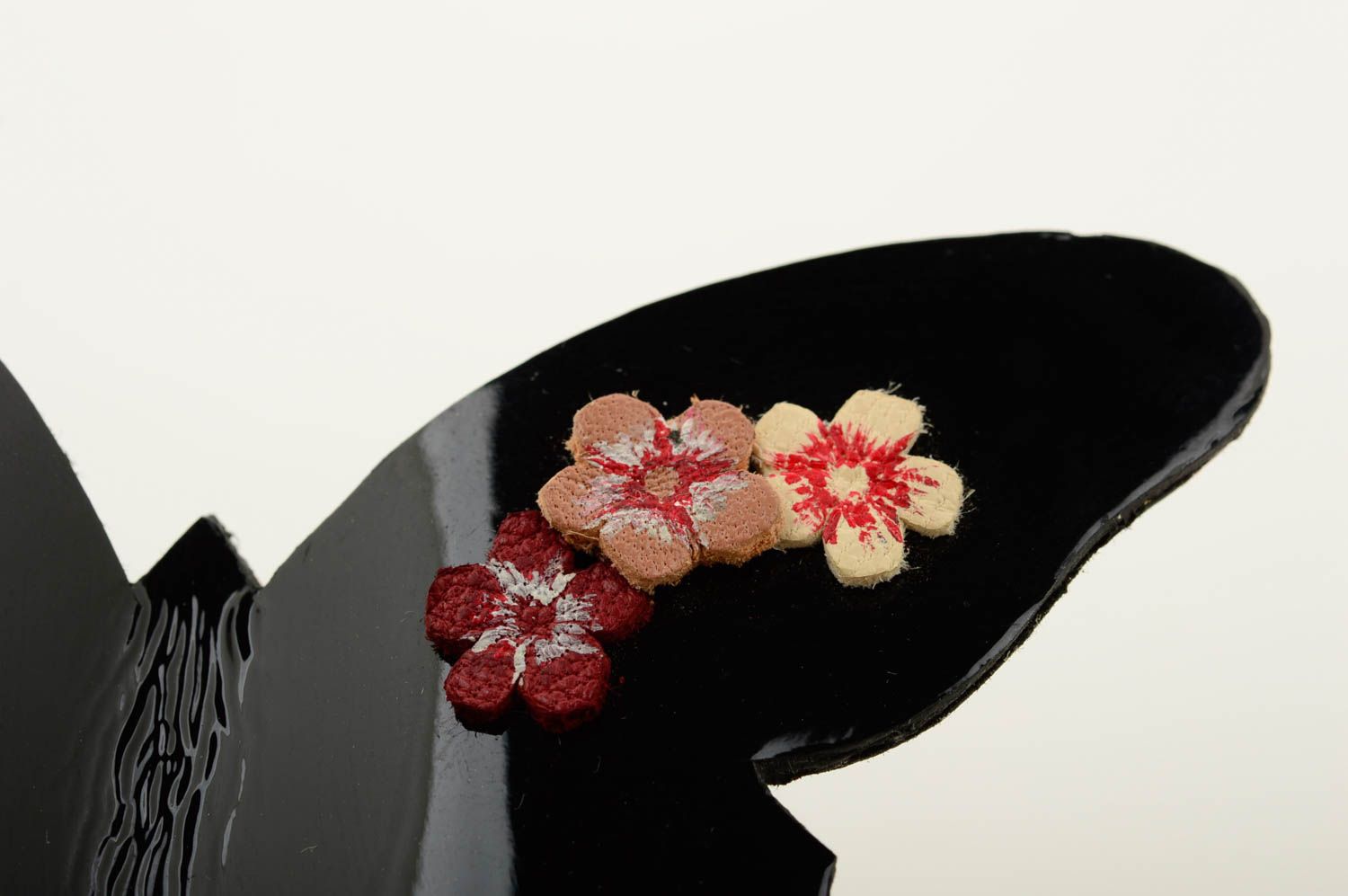 Broche hecho a mano de cuero bisutería fina regalo para mujer de moda mariposa foto 4