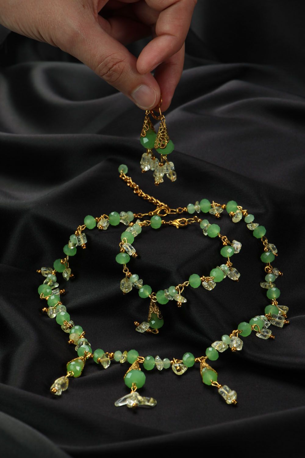 Jewelry set with natural stones photo 4