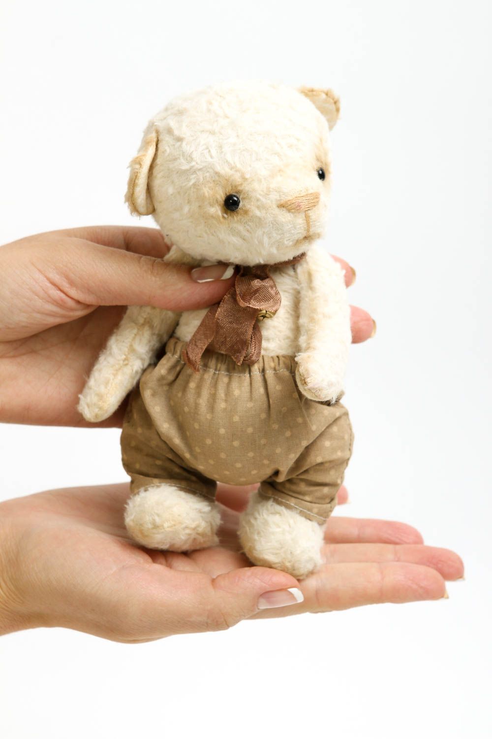 Игрушка ручной работы игрушка мишка из вискозы для дома декор для детской фото 5
