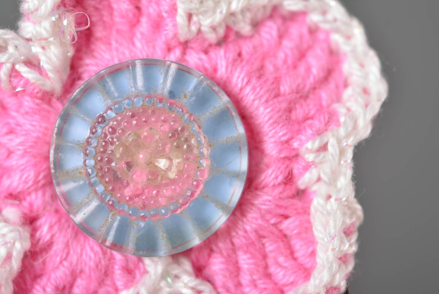 Handmade barrette crocheted hair comb flower hair accessory for women photo 2