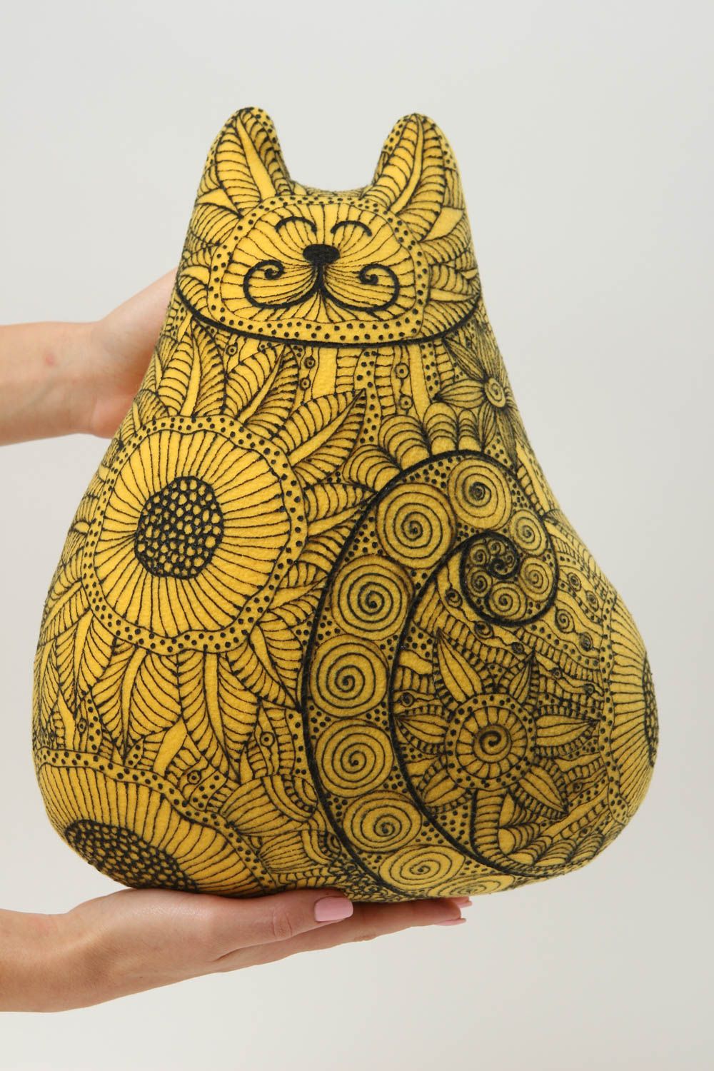 Deko Kissen handmade Stoff Katze Geschenk für Kind Kissen Kuscheltier schön foto 5