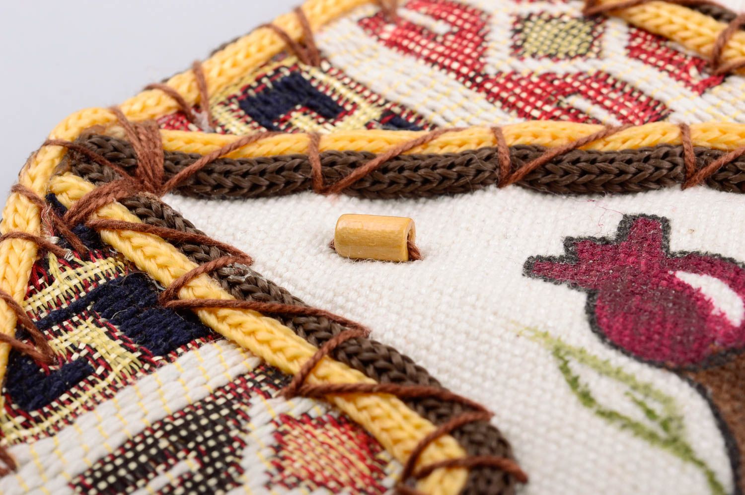 Portefeuille textile fait main original avec peinture accessoire pour femme photo 4