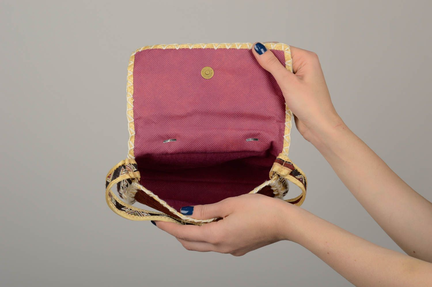 Сумка через плечо сумка ручной работы авторская текстильная сумка стильная фото 4