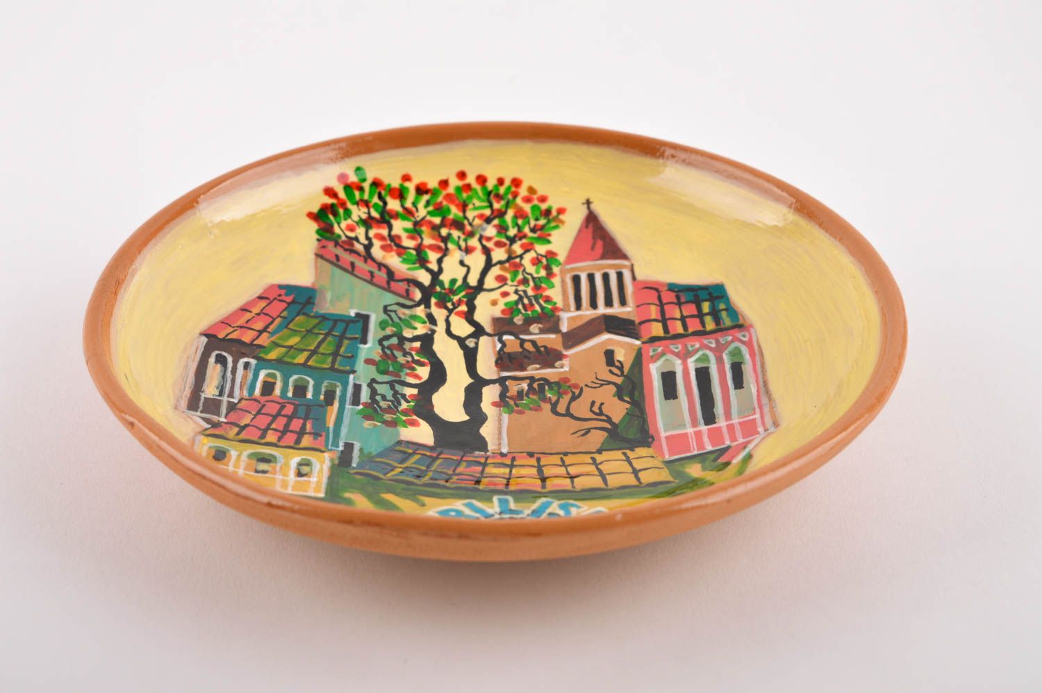 Тарелка сувенирная с видом города хэнд мейд подарочная тарелка декор на стену фото 4