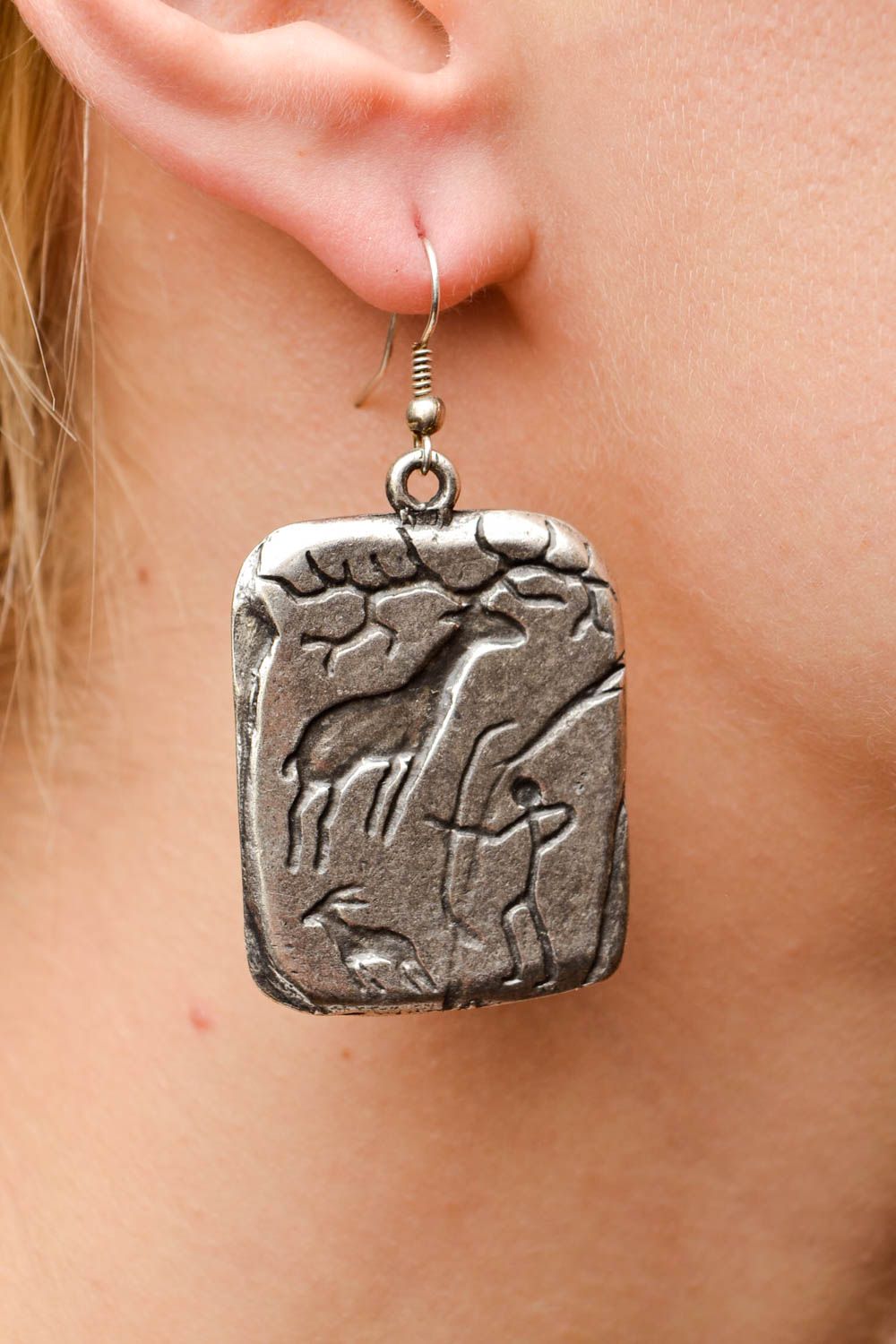 Designer Schmuck Handmade Ohrringe originell Metall Ohrringe Geschenk für Frauen foto 2