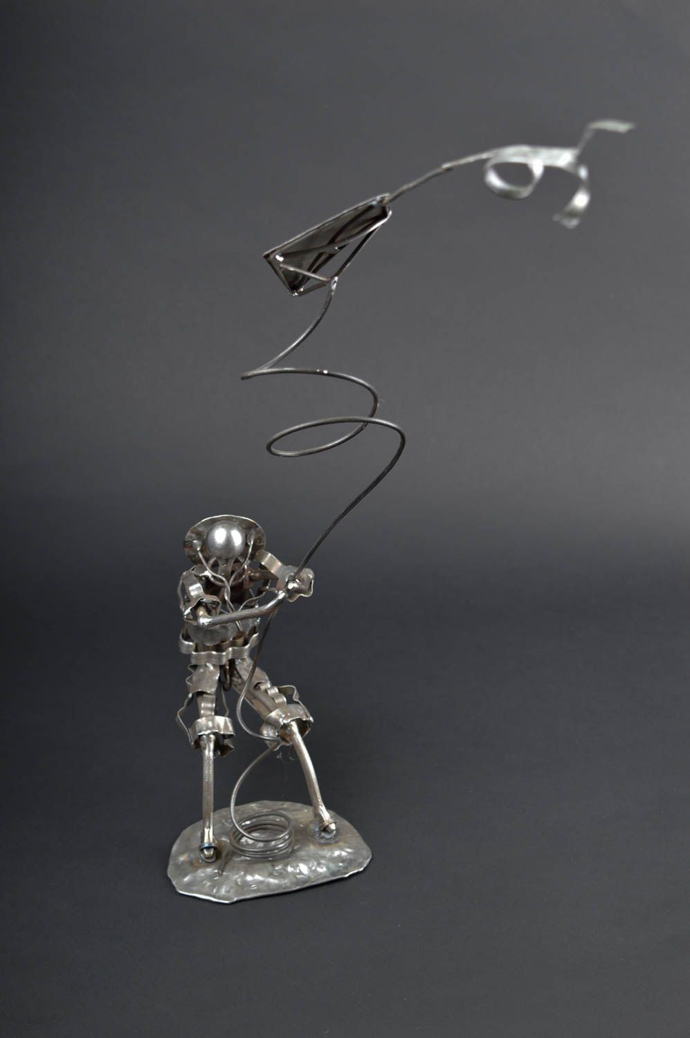 Figurine métal faite main Statuette design cerf-volant Déco maison originale photo 1