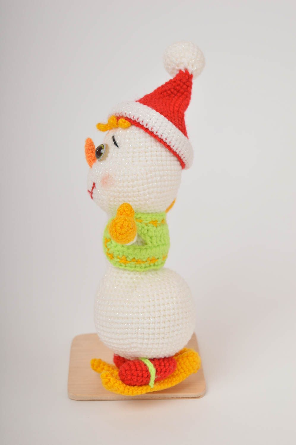 Peluche bonhomme de neige Jouet fait main design original Cadeau enfant photo 5