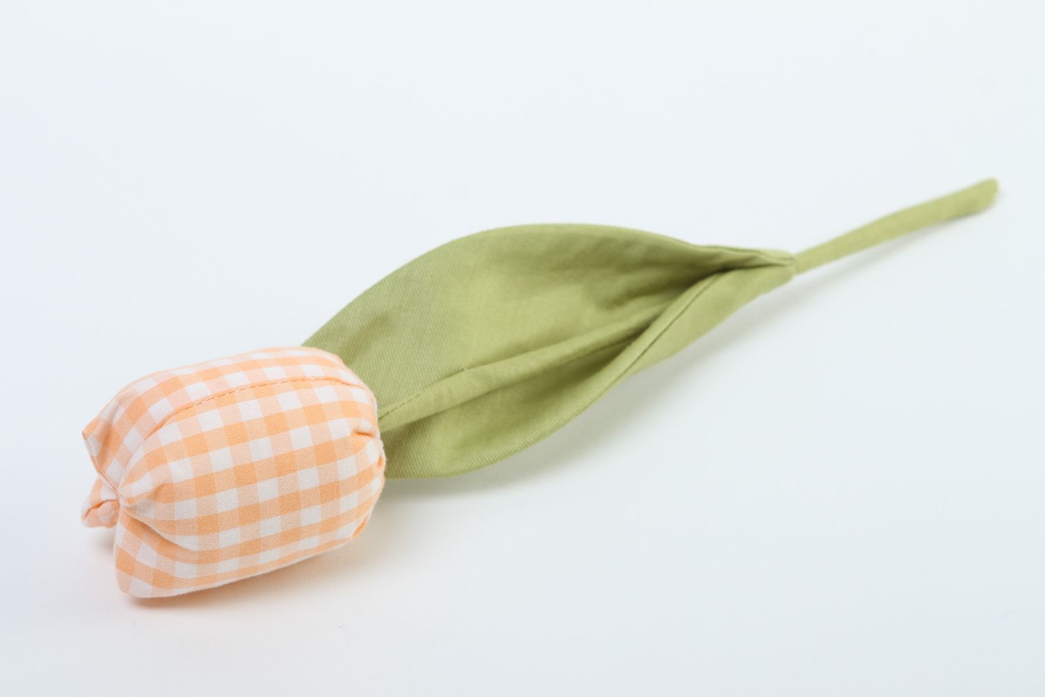 Flor de tela hecha a mano tulipán artificial naranja elemento decorativo foto 1