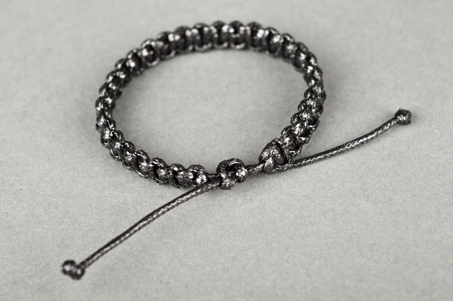 Украшение ручной работы модный браслет черный красивый браслет из шнурка фото 5