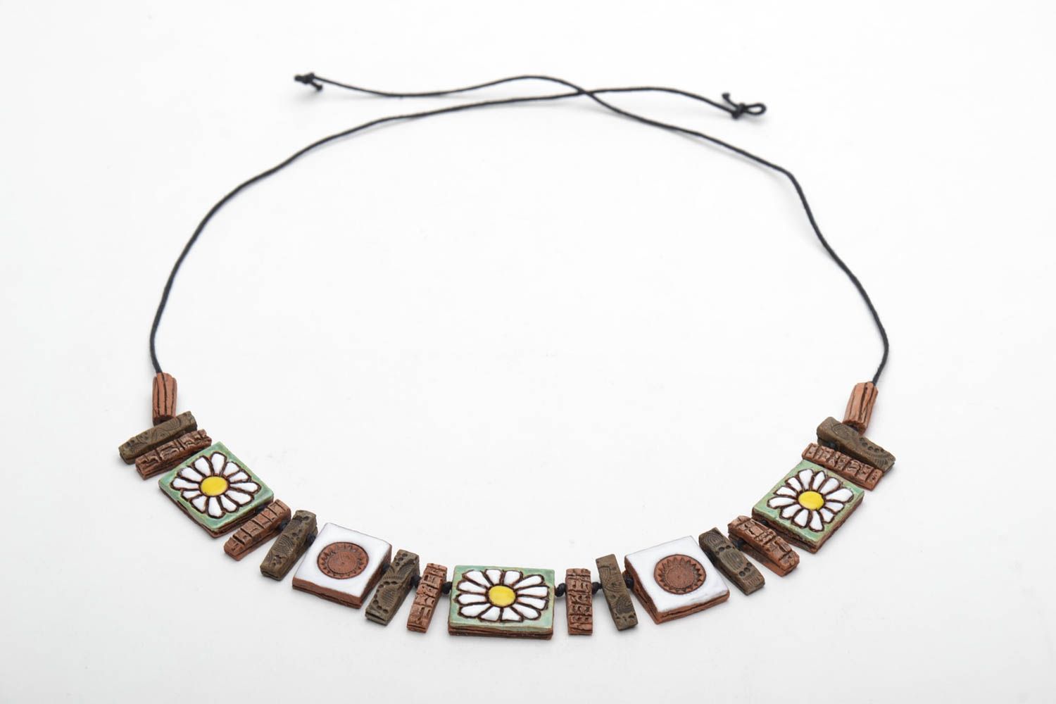 Colorful ceramic bead necklace photo 4