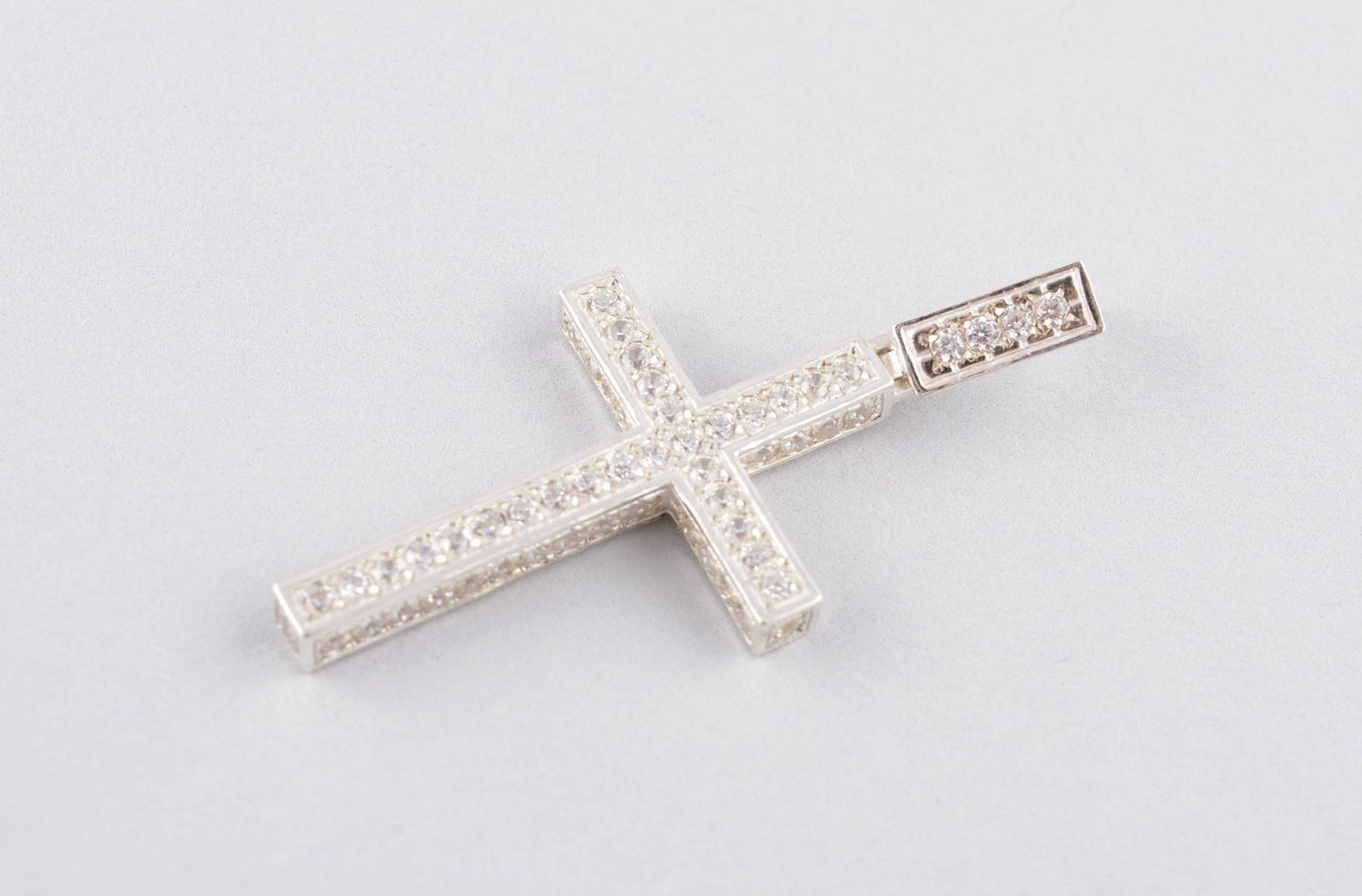 Крест ручной работы украшение из бронзы необычное нательный крестик красивый фото 2