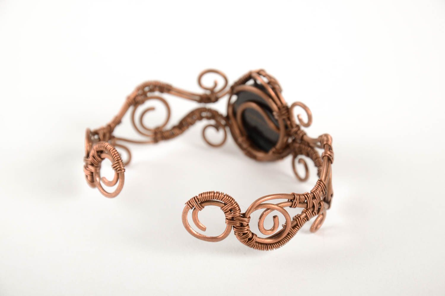 Handmade copper wrist bracelet stylish female bracelet designer jewelry photo 4