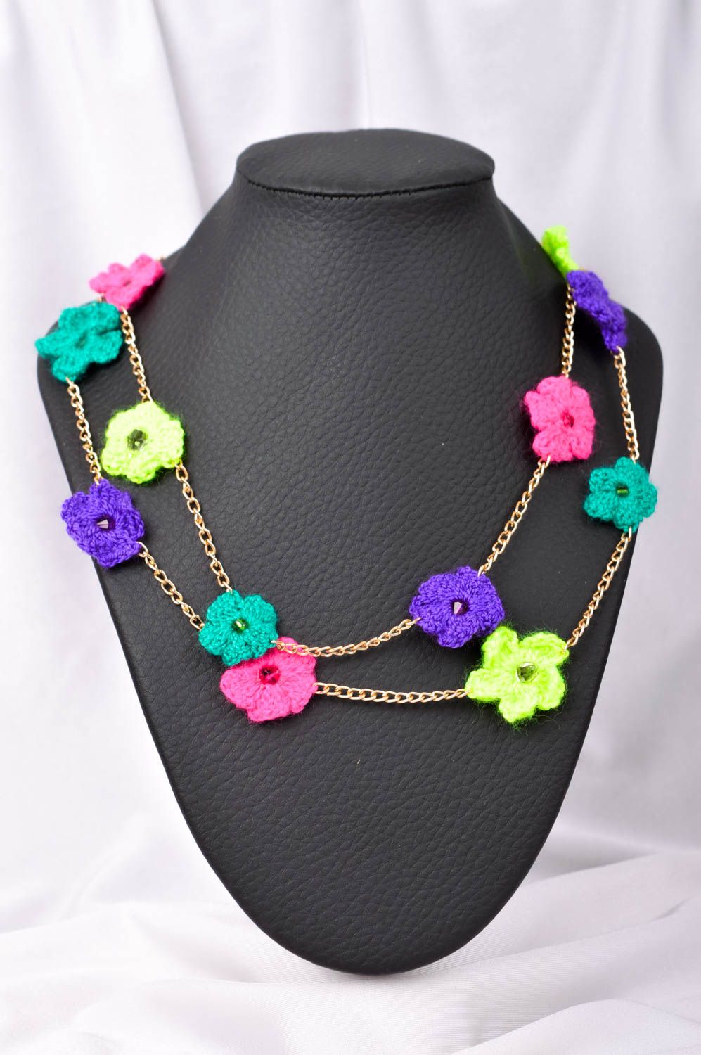 Handgefertigt Schmuck Halskette Damen Collier Accessoire für Frauen modisch foto 1
