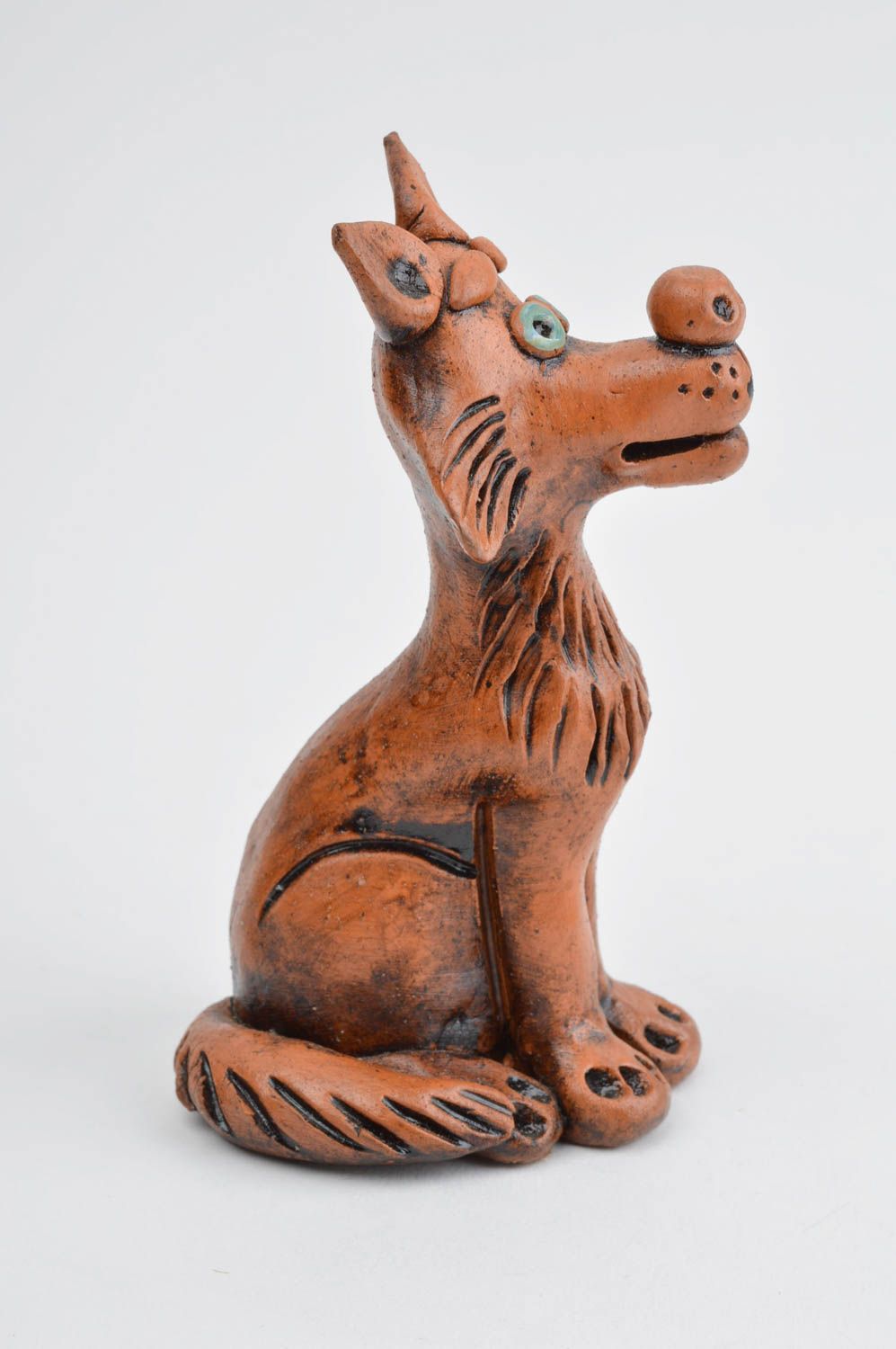Фигурка из глины собака ручной работы статуэтка для декора статуэтка животного фото 4