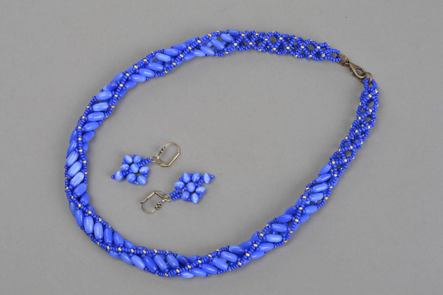 Juego de bisutería artesanal collar y pendientes accesorios regalos originales  foto 4