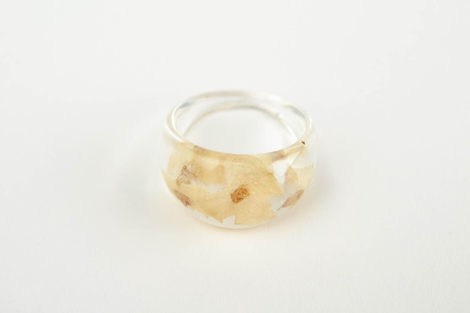 Кольцо ручной работы модное кольцо украшение из эпоксидной смолы прозрачное фото 3