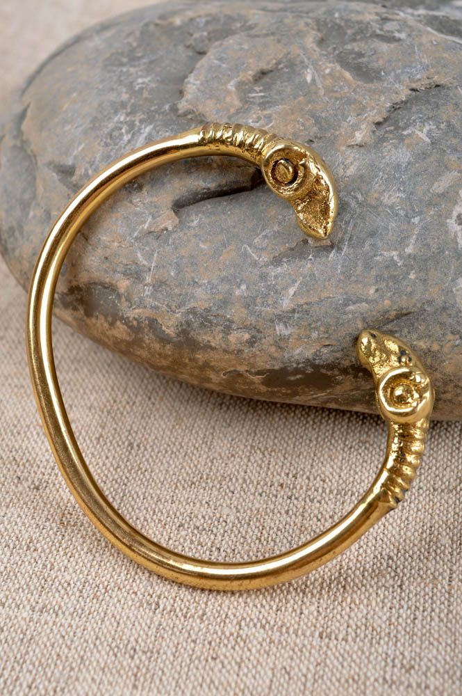Handmade wrist bracelet unusual brass bracelet stylish metal jewelry gift photo 1