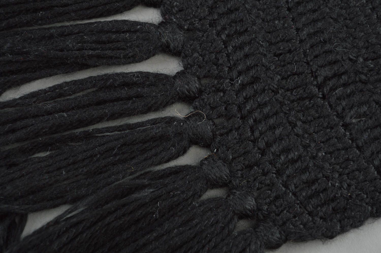 Écharpe tricotée en laine faite main avec franges unisexe originale pratique photo 2
