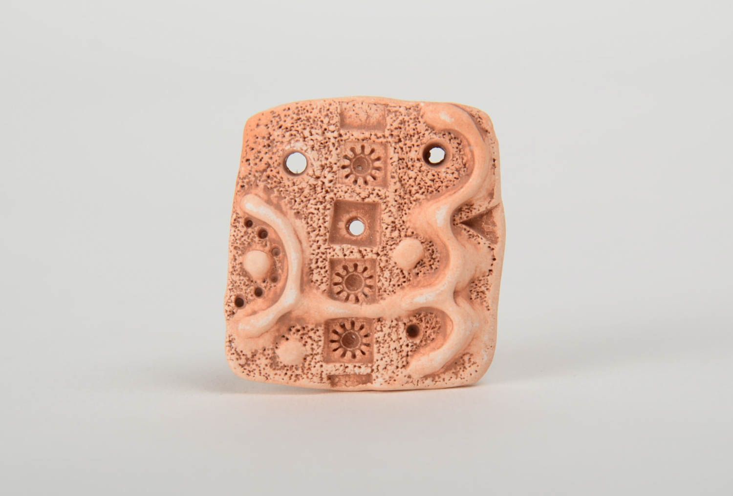 Beautiful handmade designer DIY ceramic pendant blank for jewelry making photo 2