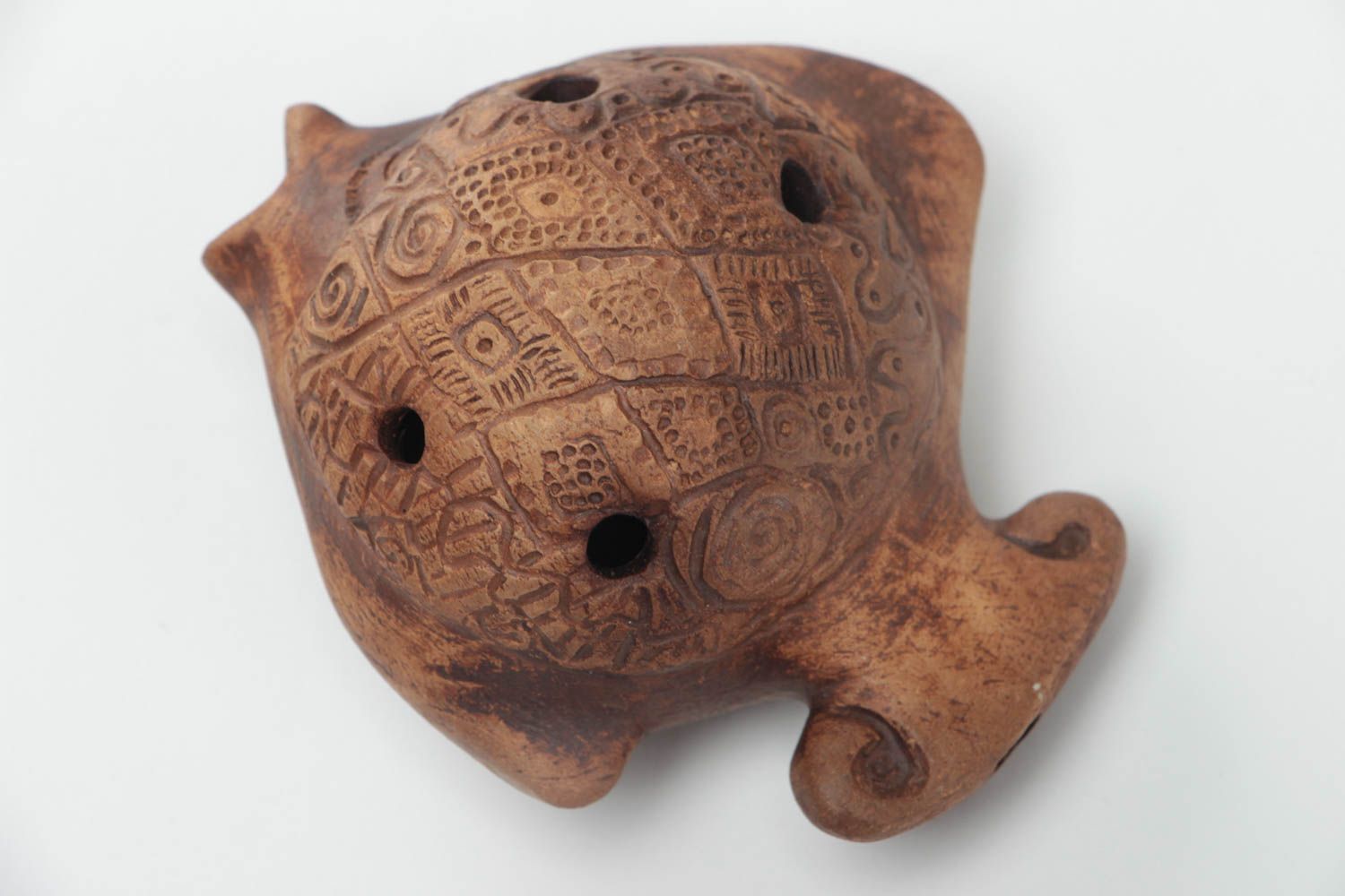 Ocarina de cerámica hecha a mano pequeña con forma de jarro foto 3