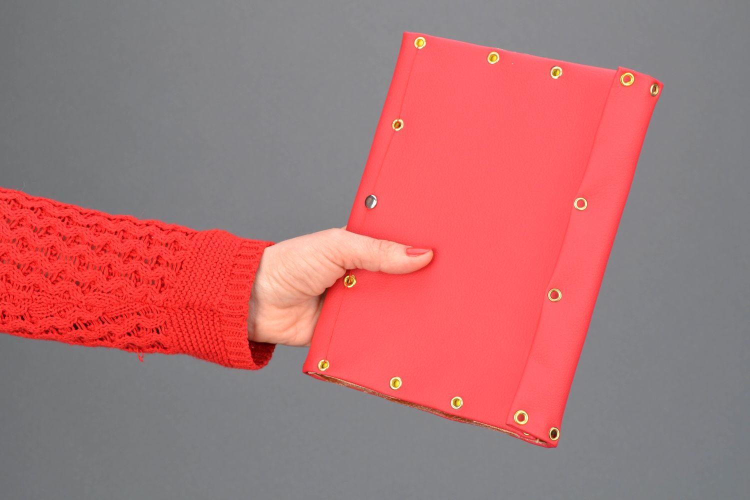 Carnet de notes original rouge fait main photo 2