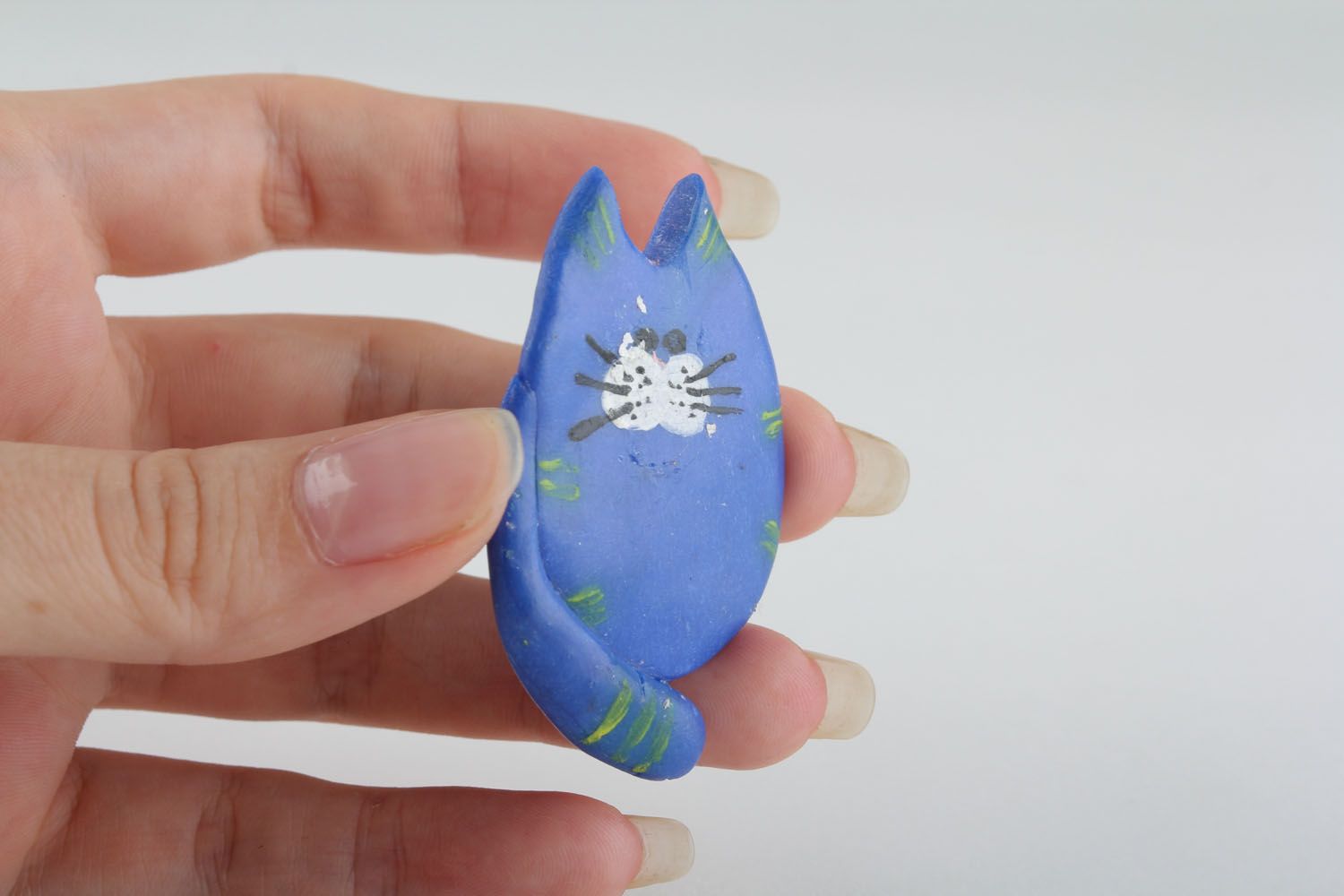 Polymer clay magnet Cat photo 5