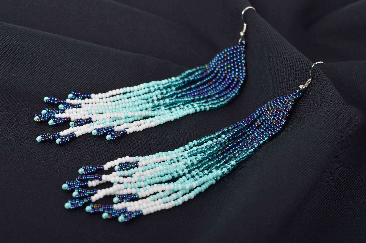 Beaded earrings designer handmade accessories fashion jewelry women gift idea photo 1