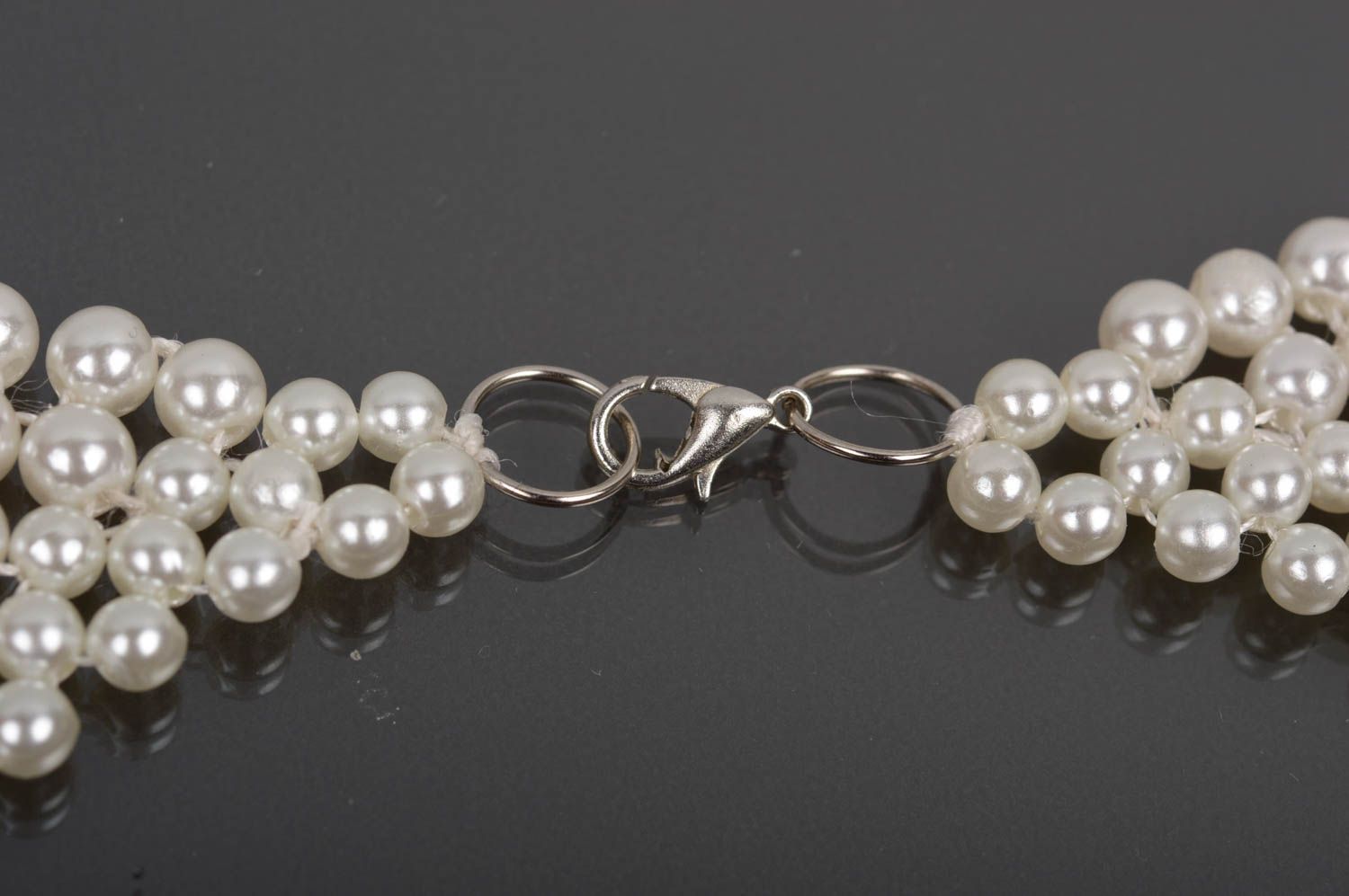 Perlen Halskette handmade Designer Schmuck Frauen Accessoire schön stilvoll foto 2