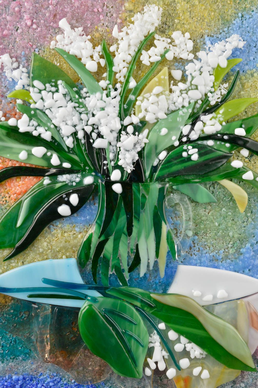 Panel decorativo hecho a mano con flores adorno de pared decoración de interior foto 3