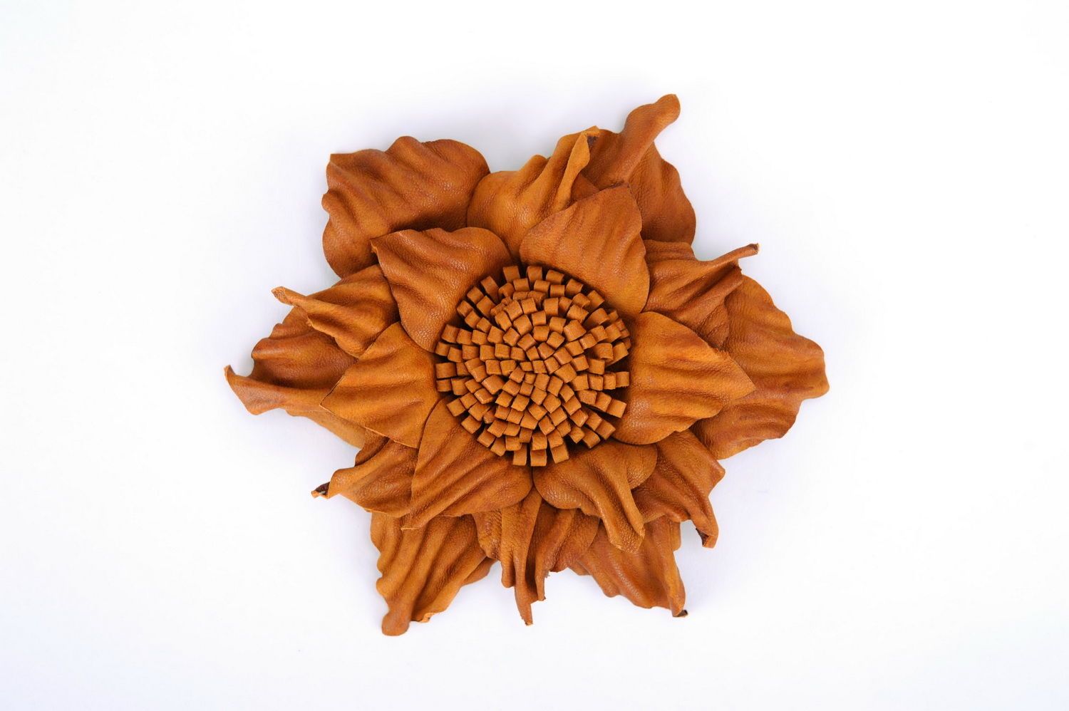 Leather brooch in the form of a flower photo 2