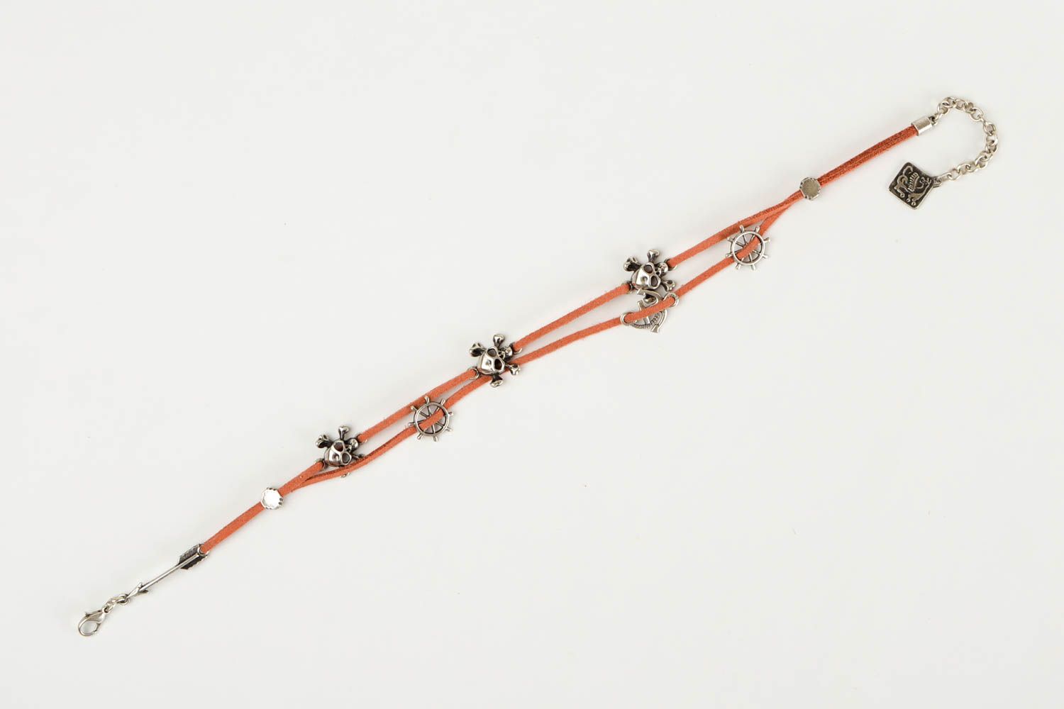 Handmade orange Schmuck Armband aus Metall Designer Schmuck Frauen Accessoire  foto 3