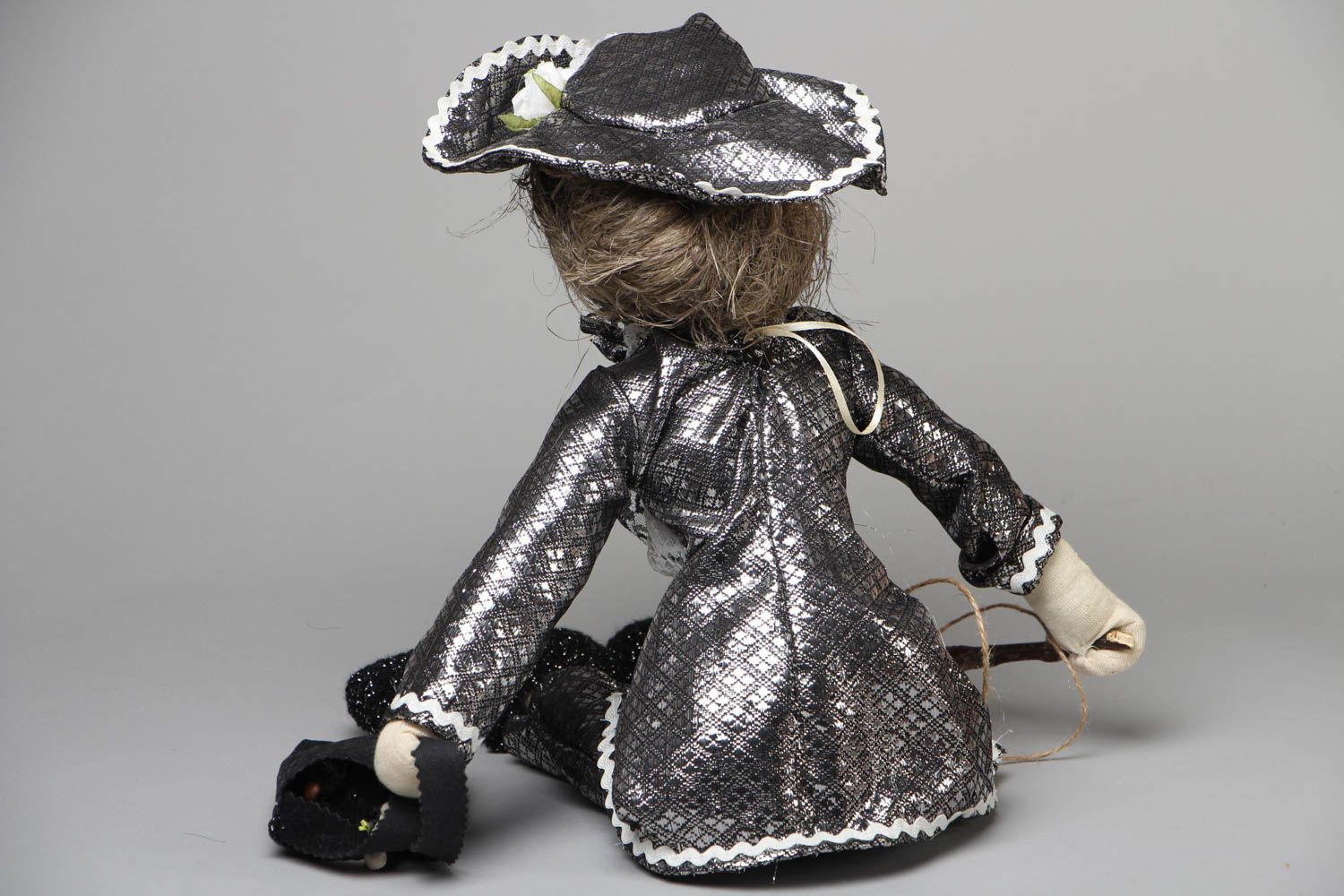 Künstlerische Puppe aus Textil Dame im gewissen Alter  foto 3