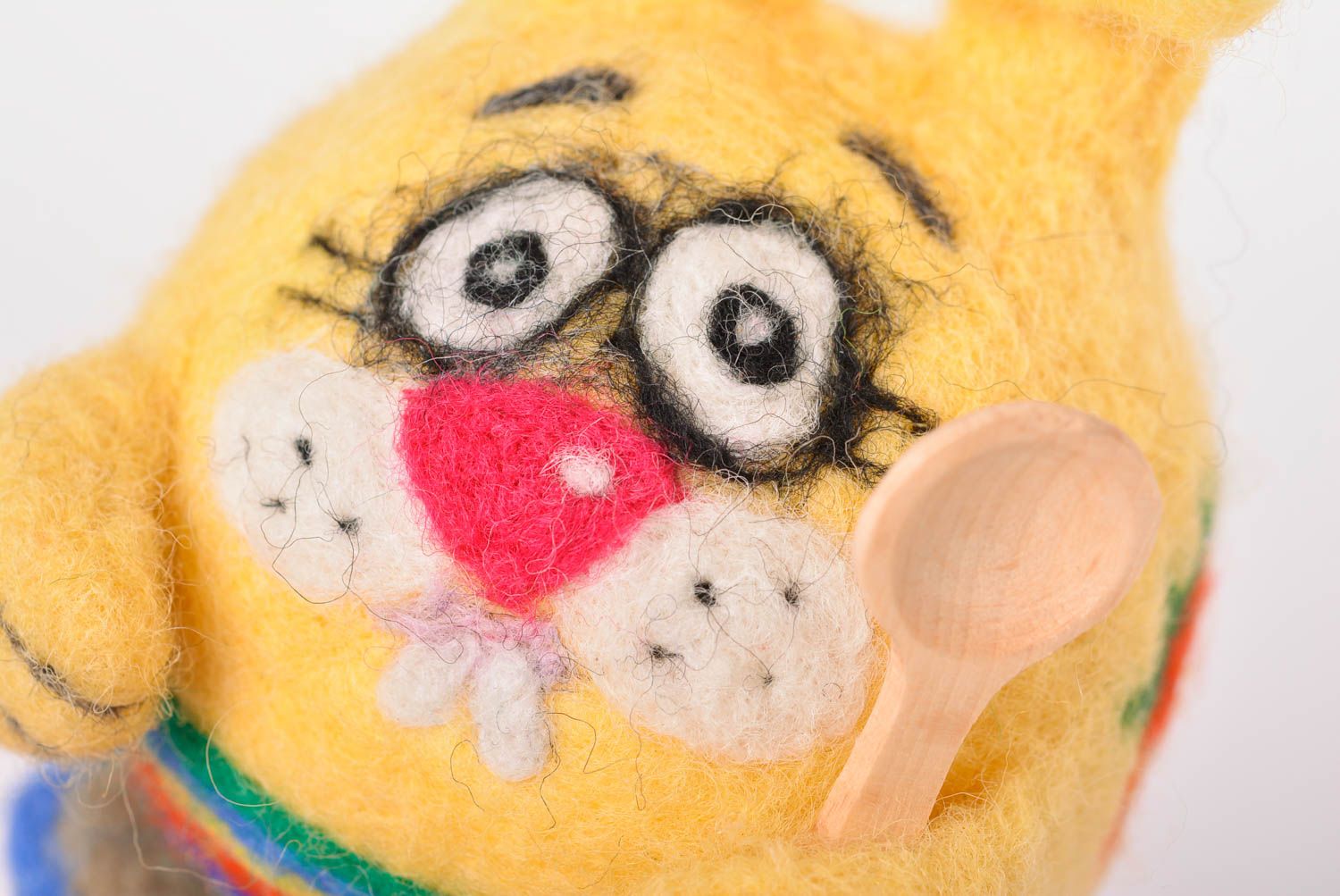 Игрушка ручной работы валяная игрушка желтый зайчик интерьерная игрушка фото 4
