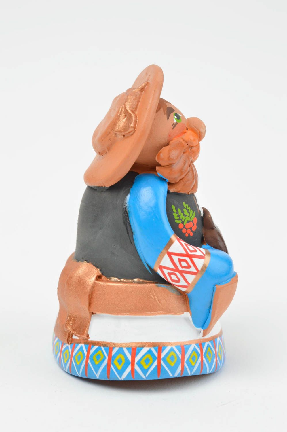 Campanella decorativa fatta a mano in ceramica souvenir in terracotta originale foto 2