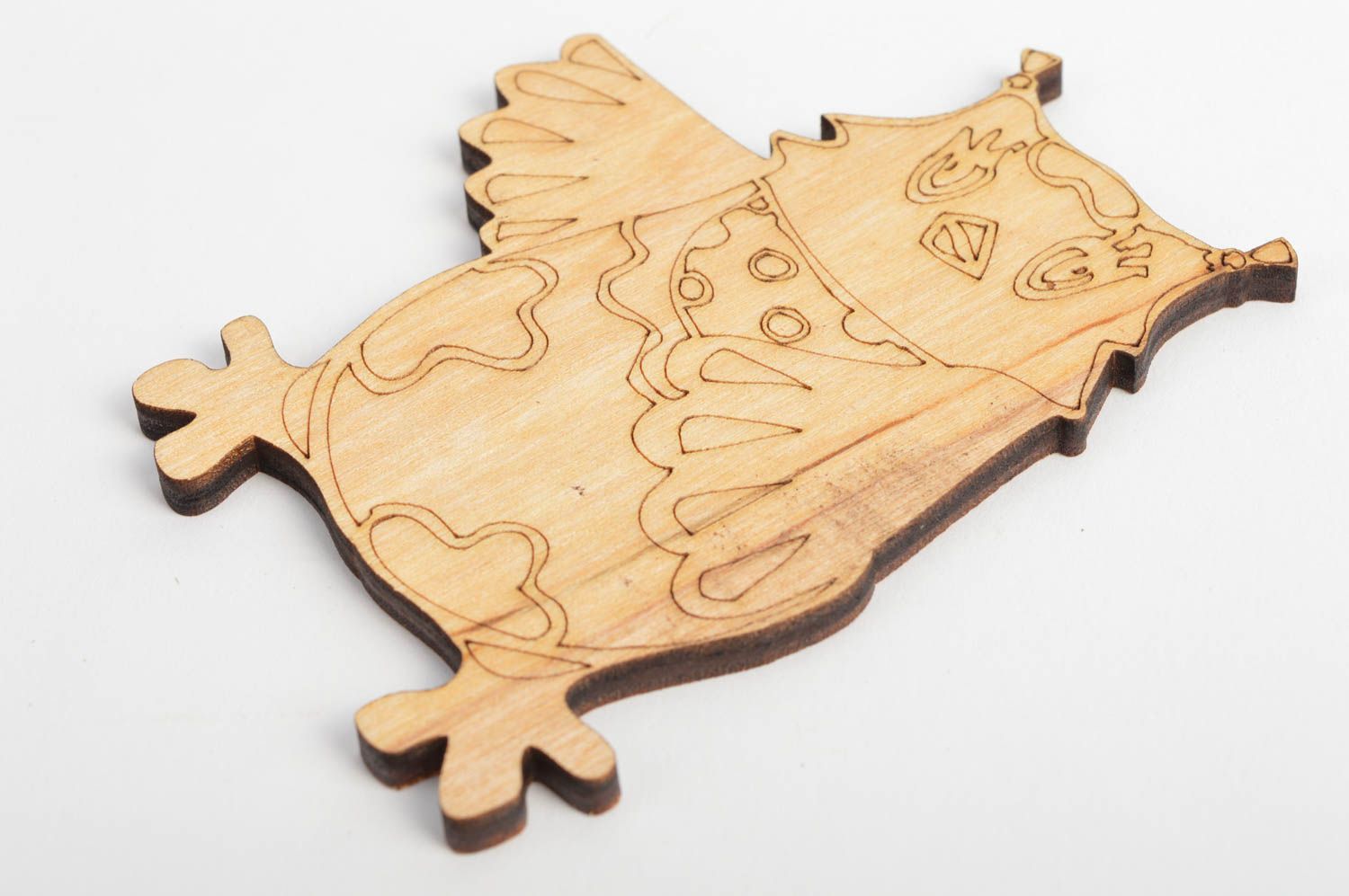 Handmade Eule aus Holz Rohling zum Bemalen künstlerisch Sperrholz klein foto 3