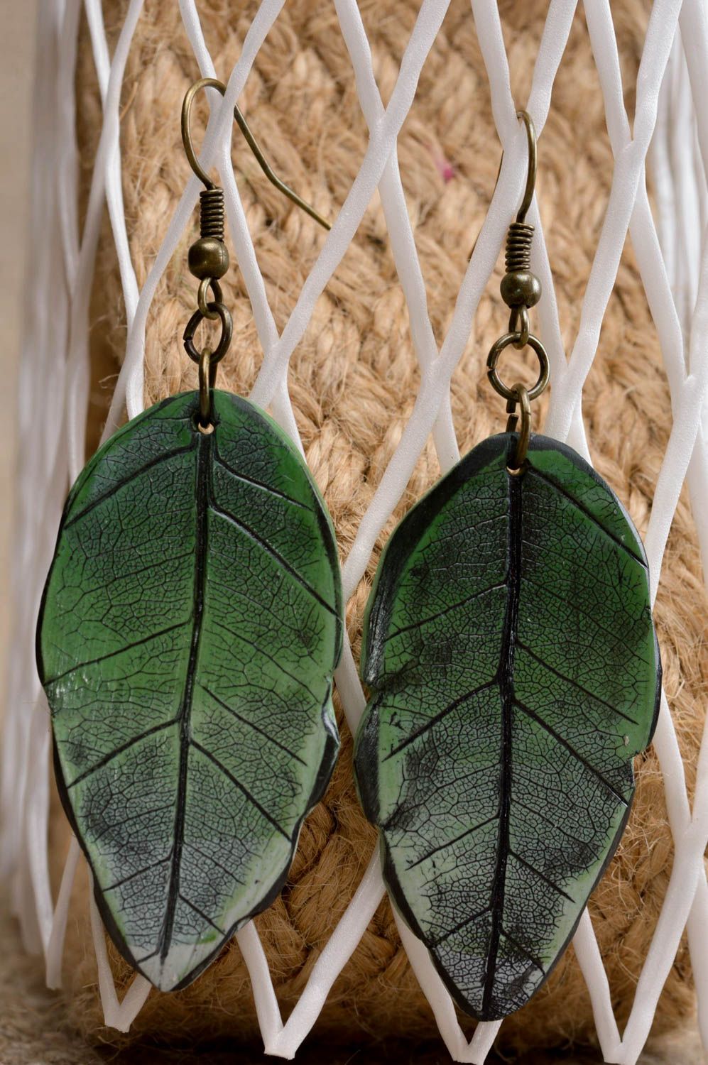 Pendientes de moda con forma de hojas bisutería artesanal regalo original foto 1