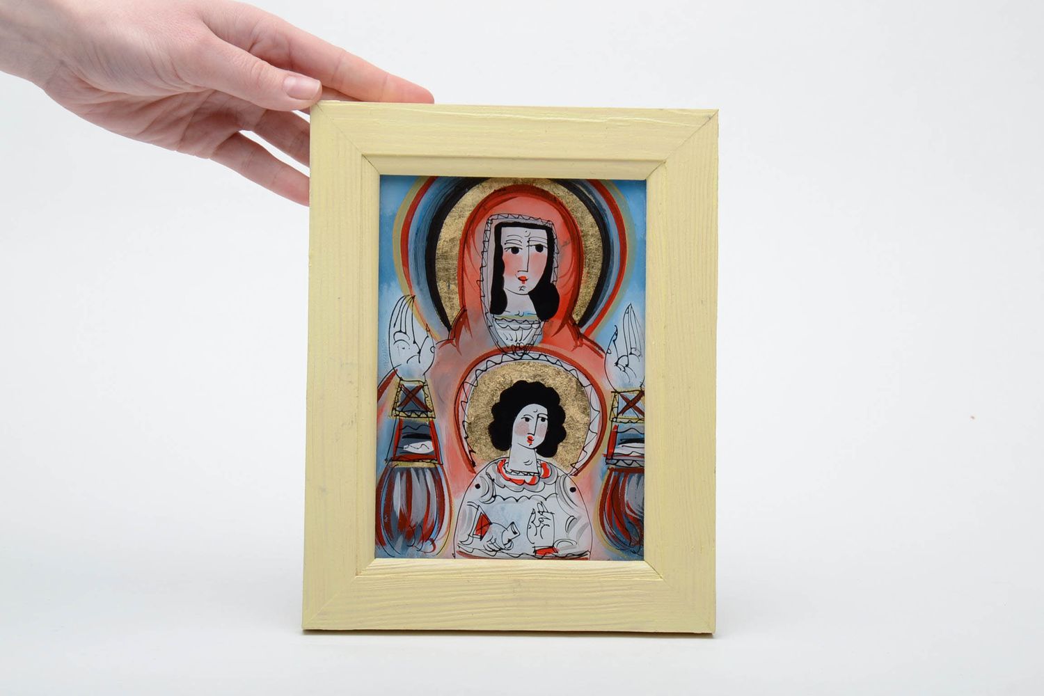 Необычная икона святой Марии с младенцем фото 2
