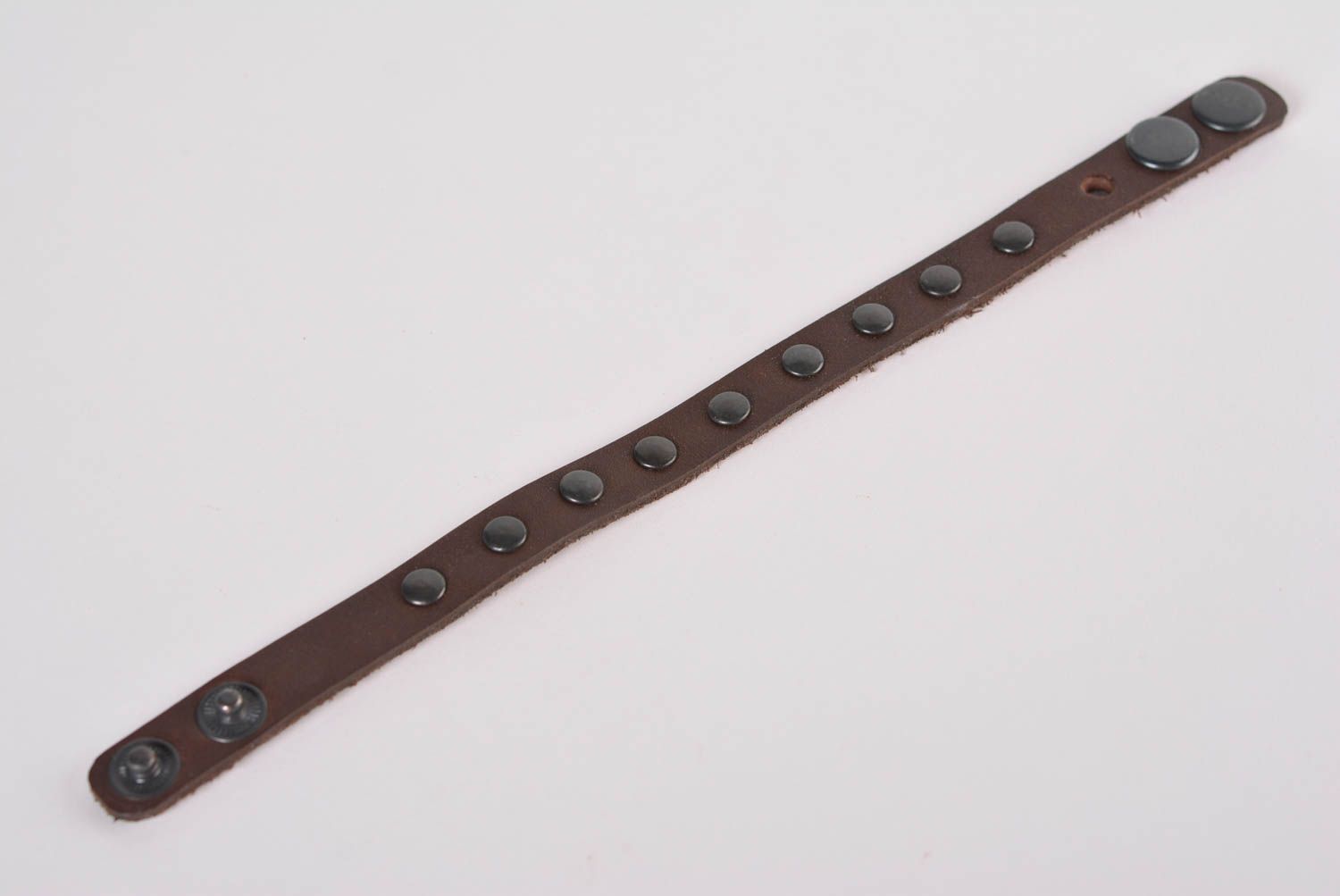 Bracelet cuir Bijou fait main de couleur marron Accessoire design cadeau photo 4