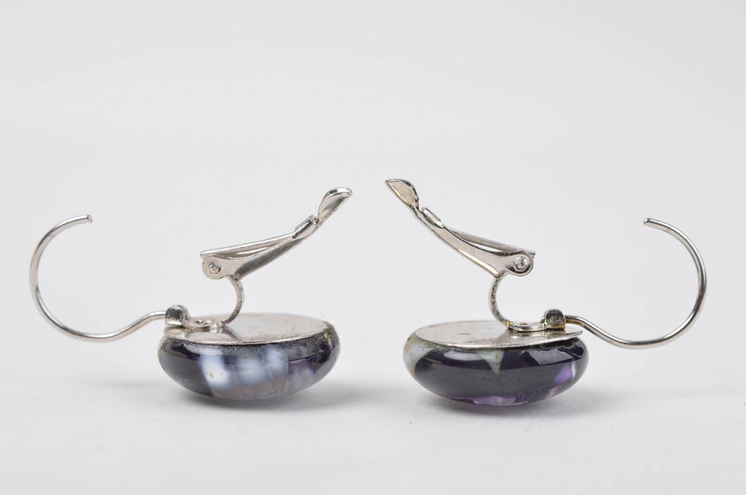 Handmade Accessoire für Frauen Fusing Glas Ohrringe in Schwarz Designer Schmuck  foto 3